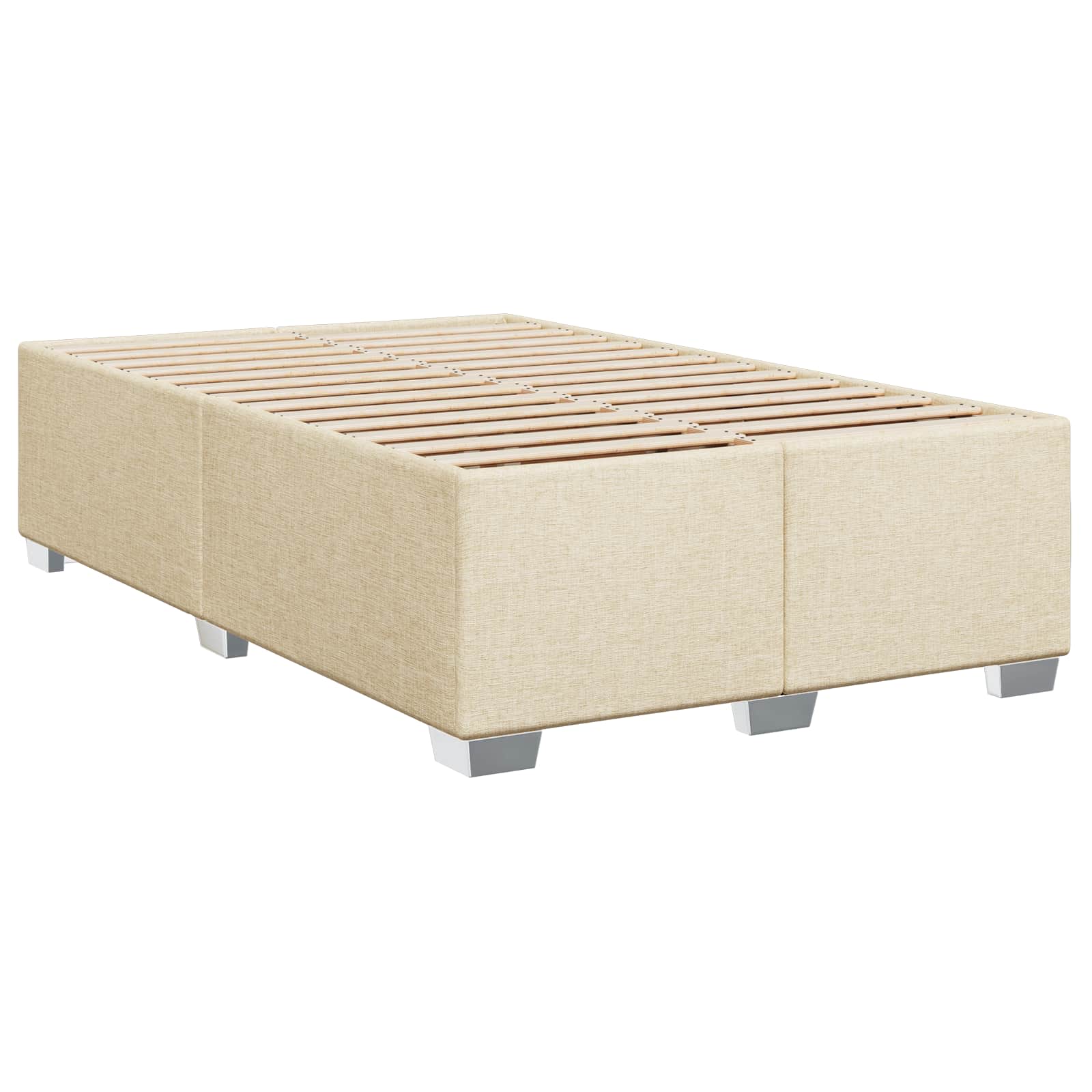 Boxspring Bed met Matras en LED Crèmekleurig 120 x 200 cm Stof
