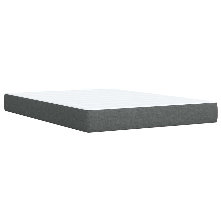 Boxspring Bed met Matras en LED Donkergrijs 140 x 190 cm Stof