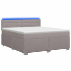 Boxspring bed met matras en LED taupe 140x190 cm