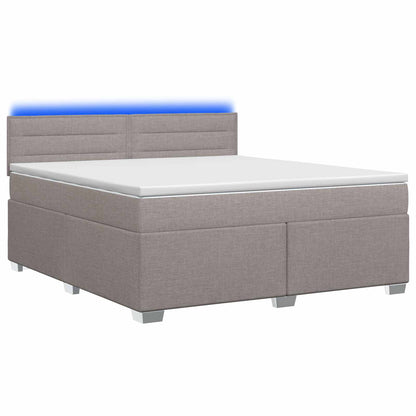 Boxspring Bed met Matras en LED Taupe 140 x 190 cm Stof