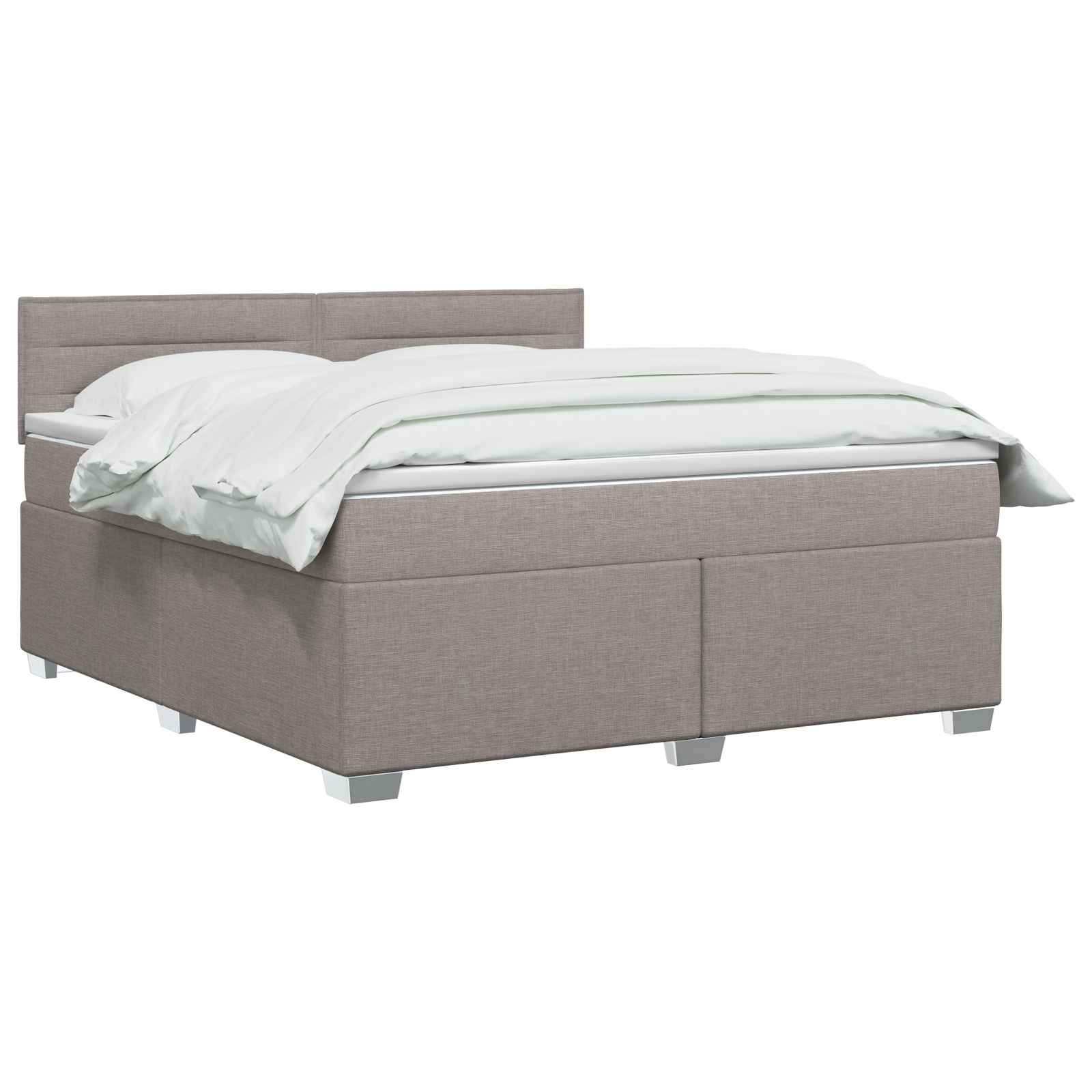 Boxspring Bed met Matras en LED Taupe 140 x 190 cm Stof