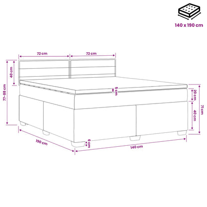 Boxspring Bed met Matras en LED Taupe 140 x 190 cm Stof