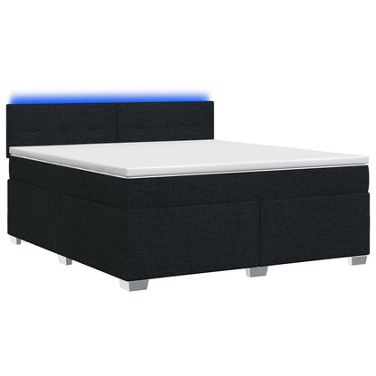 Boxspring Bed met Matras en LED Zwart 140 x 190 cm Stof