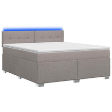Boxspring Bed met Matras en LED Taupe 140 x 190 cm Stof