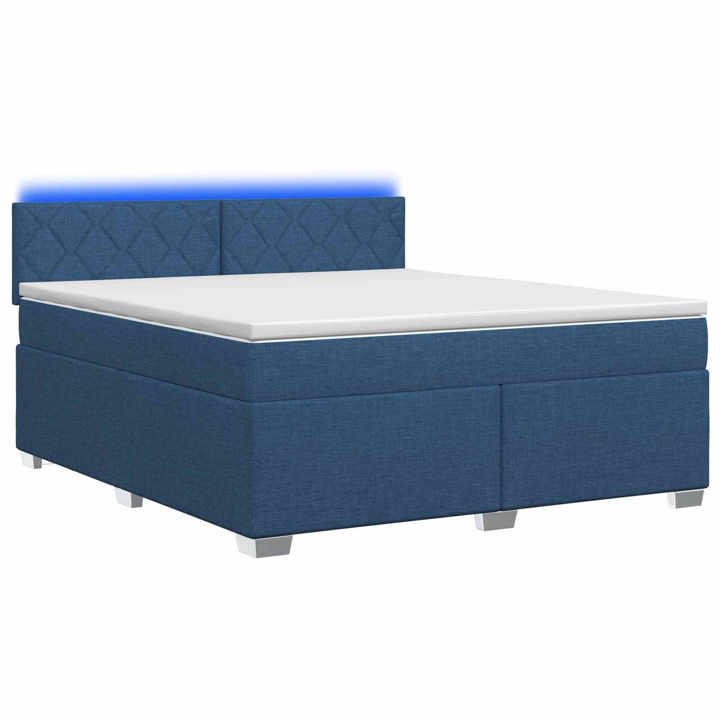 Boxspring Bed met Matras en LED Blauw 140 x 190 cm Stof
