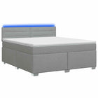 Boxspring bed 140x200 cm lichtgrijs met matras en led