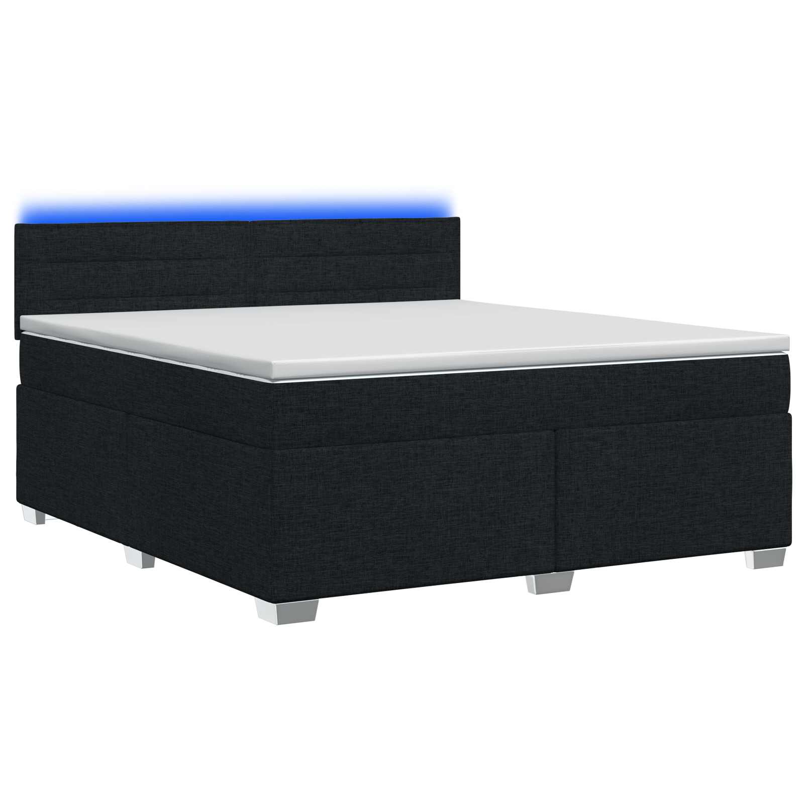 Boxspring Bed met Matras en LED Zwart 140 x 200 cm Stof