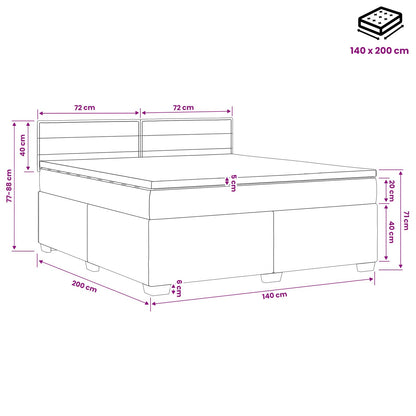 Boxspring Bed met Matras en LED Zwart 140 x 200 cm Stof