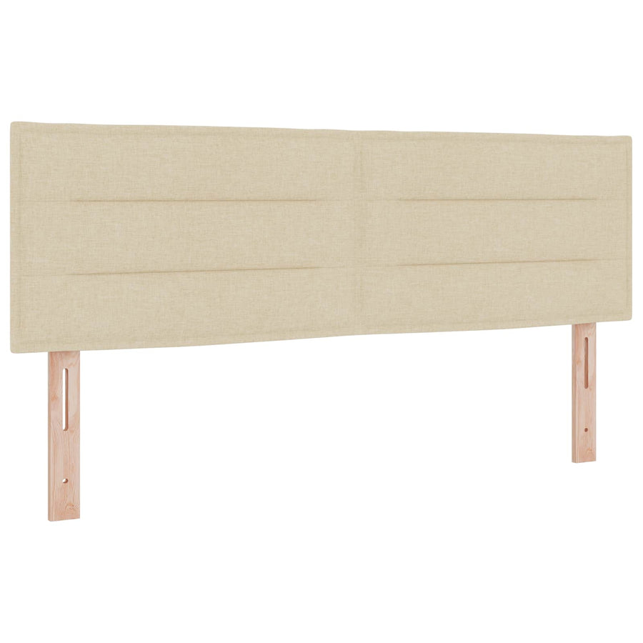 Boxspring Bed met Matras en LED Crèmekleurig 140 x 200 cm Stof