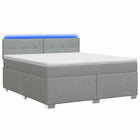 Boxspring bed 140x200 cm lichtgrijs met matras en LED