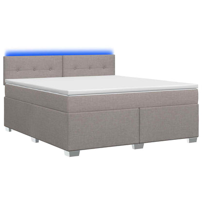 Boxspring Bed met Matras en LED Taupe 140 x 200 cm Stof