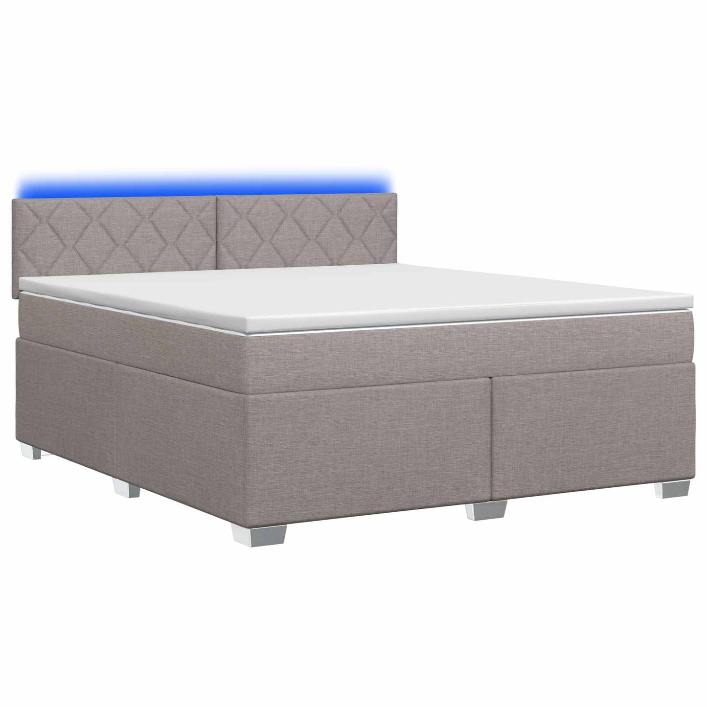 Boxspring Bed met Matras en LED Taupe 140 x 200 cm Stof