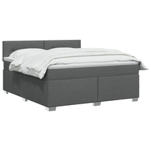Boxspring Bed met Matras en LED Donkergrijs 160 x 200 cm Stof