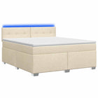 Boxspringbed 160x200 cm crèmekleurig met matras en led