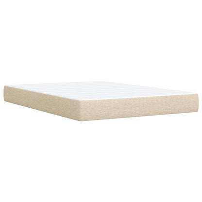 Boxspring Bed met Matras en LED Crèmekleurig 160 x 200 cm Stof