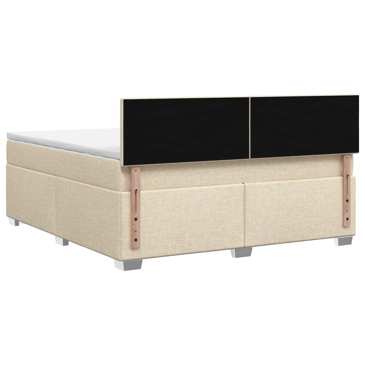 Boxspring Bed met Matras en LED Crèmekleurig 160 x 200 cm Stof