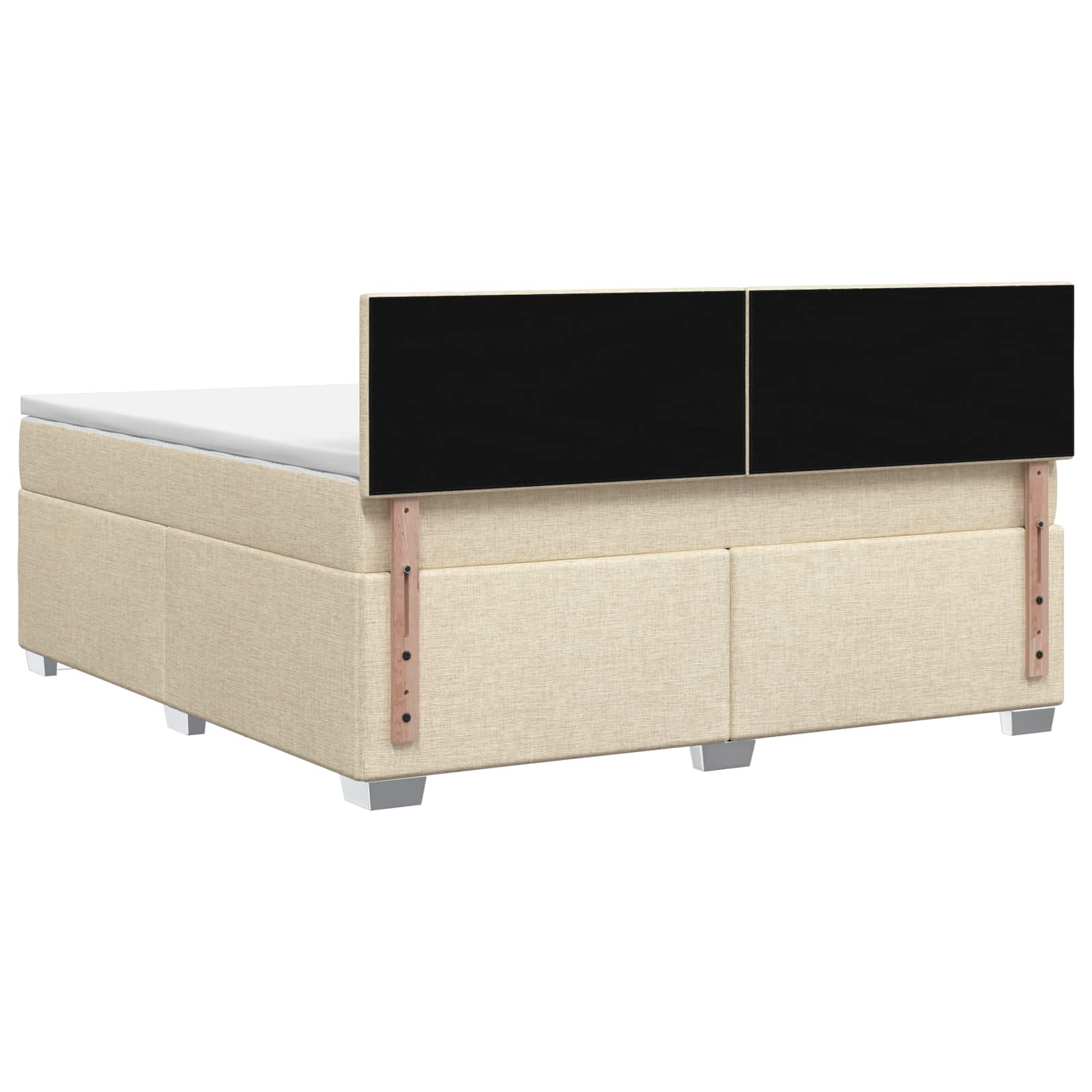 Boxspring Bed met Matras en LED Crèmekleurig 160 x 200 cm Stof