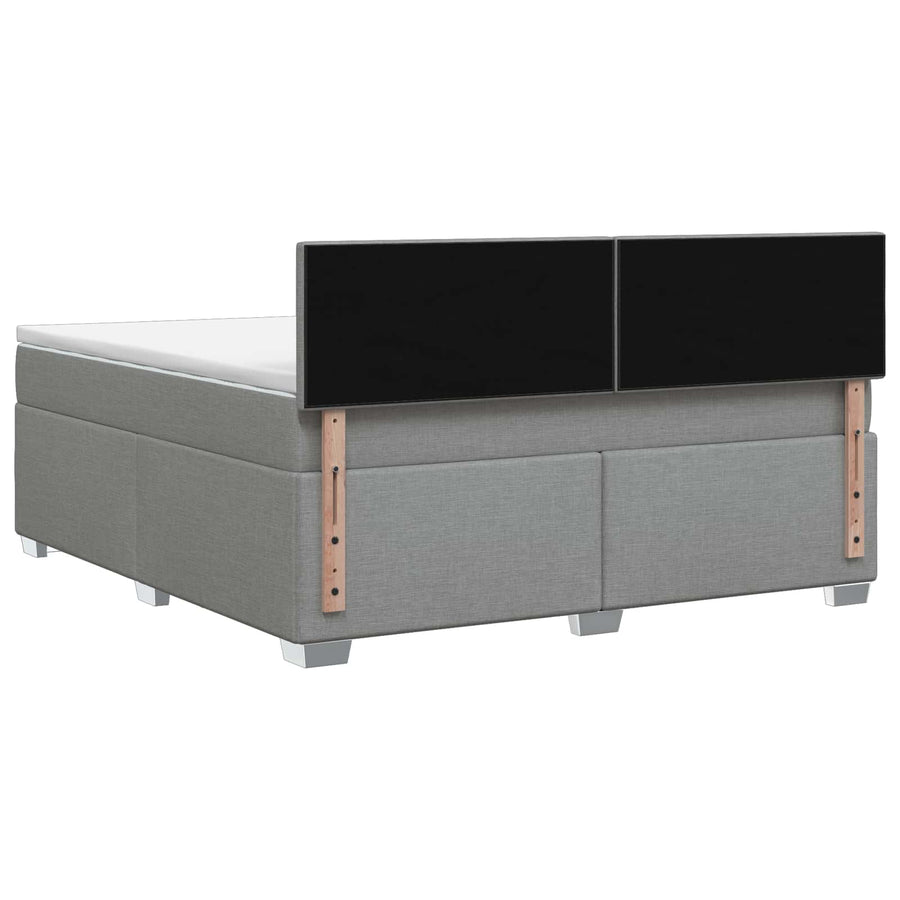 Boxspring Bed met Matras en LED Lichtgrijs 160 x 200 cm Stof