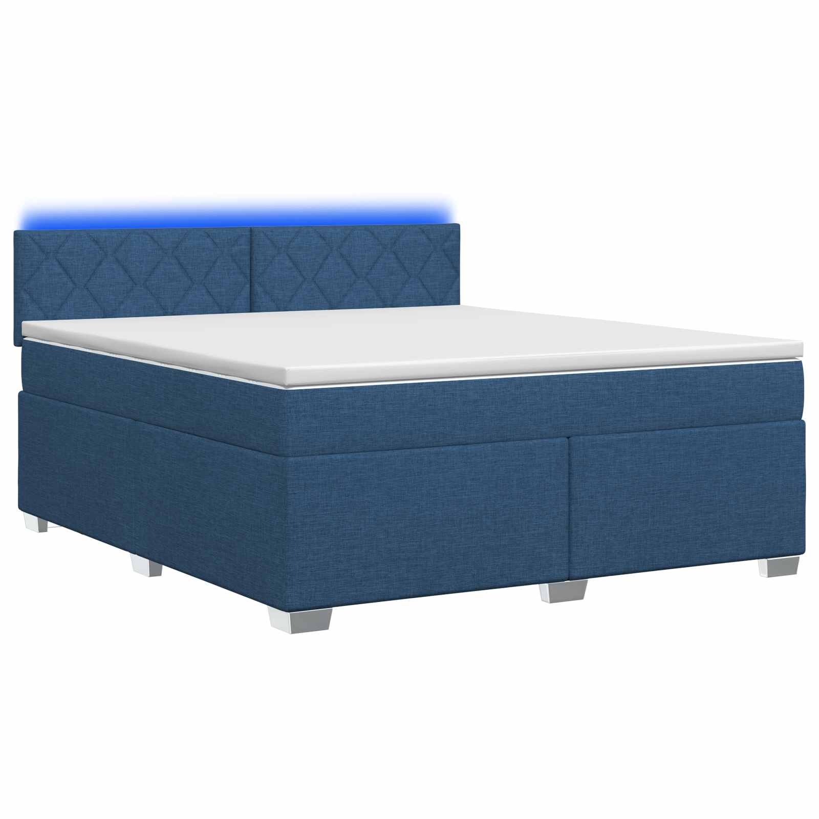 Boxspring Bed met Matras en LED Blauw 160 x 200 cm Stof