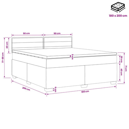 Boxspring Bed met Matras en LED Zwart 180 x 200 cm Stof