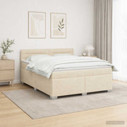 Boxspring bed met matras 160x200 cm crèmekleurig
