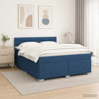 Boxspring bed met matras blauw 160x200 cm