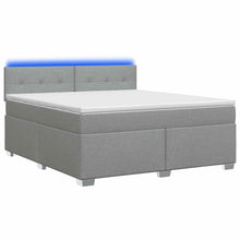 Boxspring Bed met Matras en LED Lichtgrijs 180 x 200 cm Stof