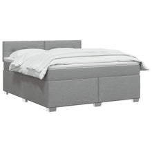Boxspring Bed met Matras en LED Lichtgrijs 180 x 200 cm Stof