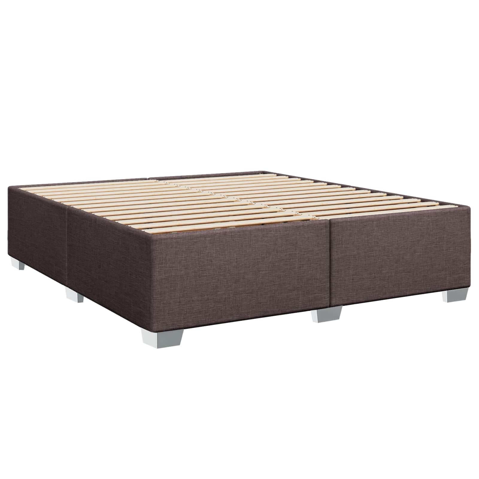 Boxspring Bed met Matras en LED Donkerbruin 180 x 200 cm Stof