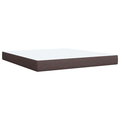 Boxspring Bed met Matras en LED Donkerbruin 180 x 200 cm Stof