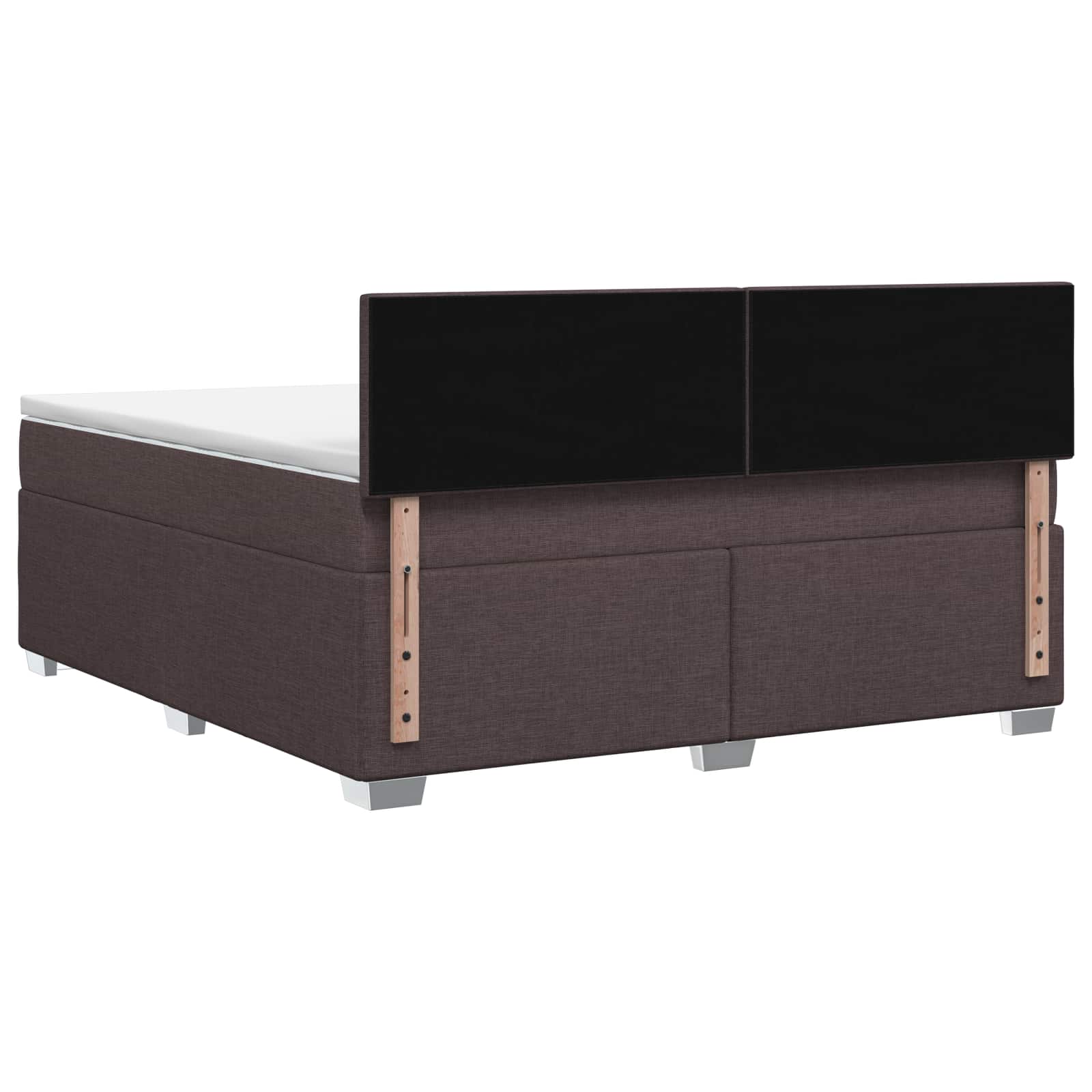 Boxspring Bed met Matras en LED Donkerbruin 180 x 200 cm Stof