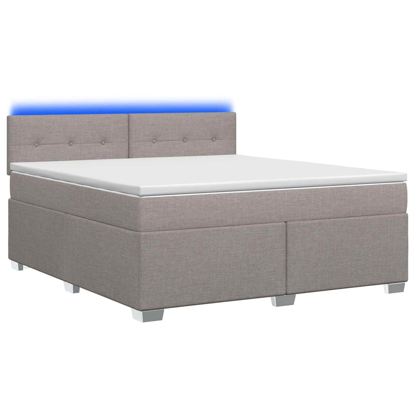 Boxspring Bed met Matras en LED Taupe 180 x 200 cm Stof