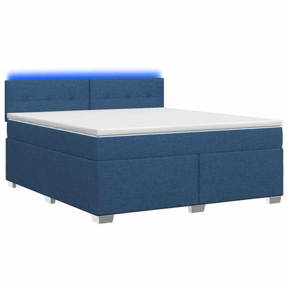 Boxspring Bed met Matras en LED Blauw 180 x 200 cm Stof