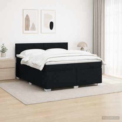 Boxspring Bed met Matras en LED Zwart 140 x 190 cm Stof