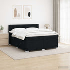 Boxspring bed met matras LED 140x200 cm zwart stof