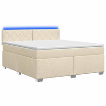 Boxspring Bed met Matras en LED Crèmekleurig 180 x 200 cm Stof