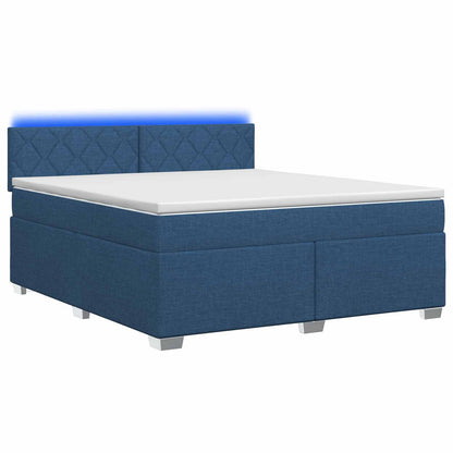 Boxspring Bed met Matras en LED Blauw 180 x 200 cm Stof