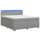 Boxspring bed 200x200 cm lichtgrijs met matras en led