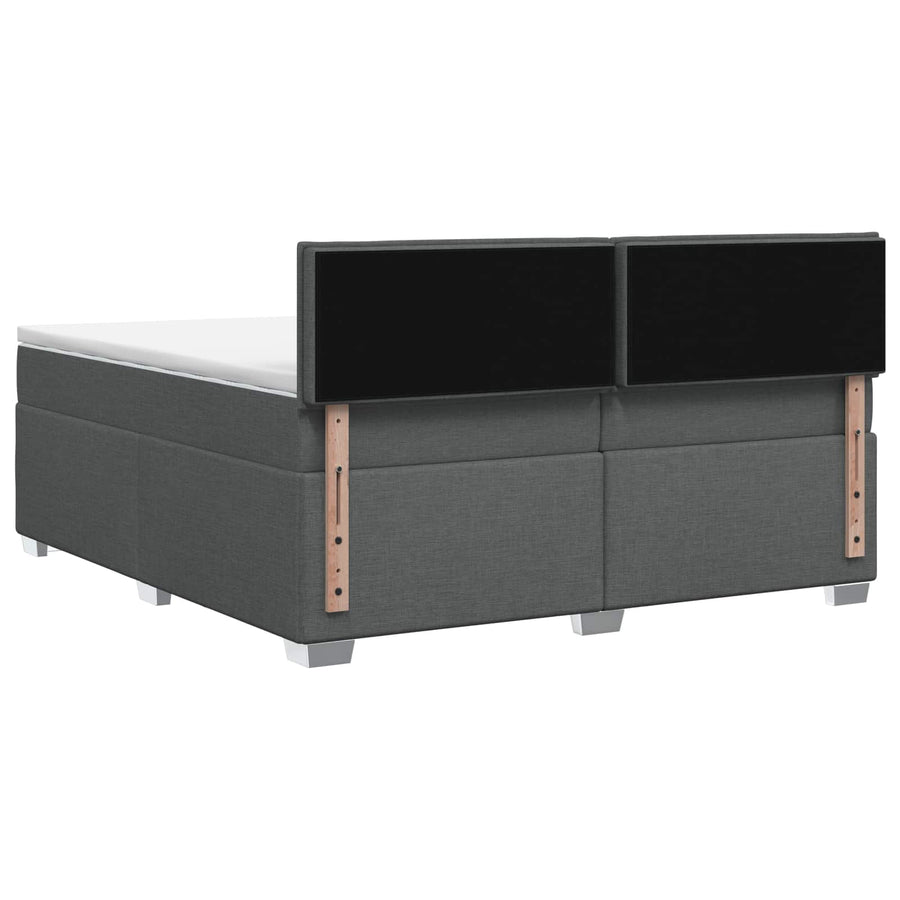 Boxspring Bed met Matras en LED Donkergrijs 200 x 200 cm Stof