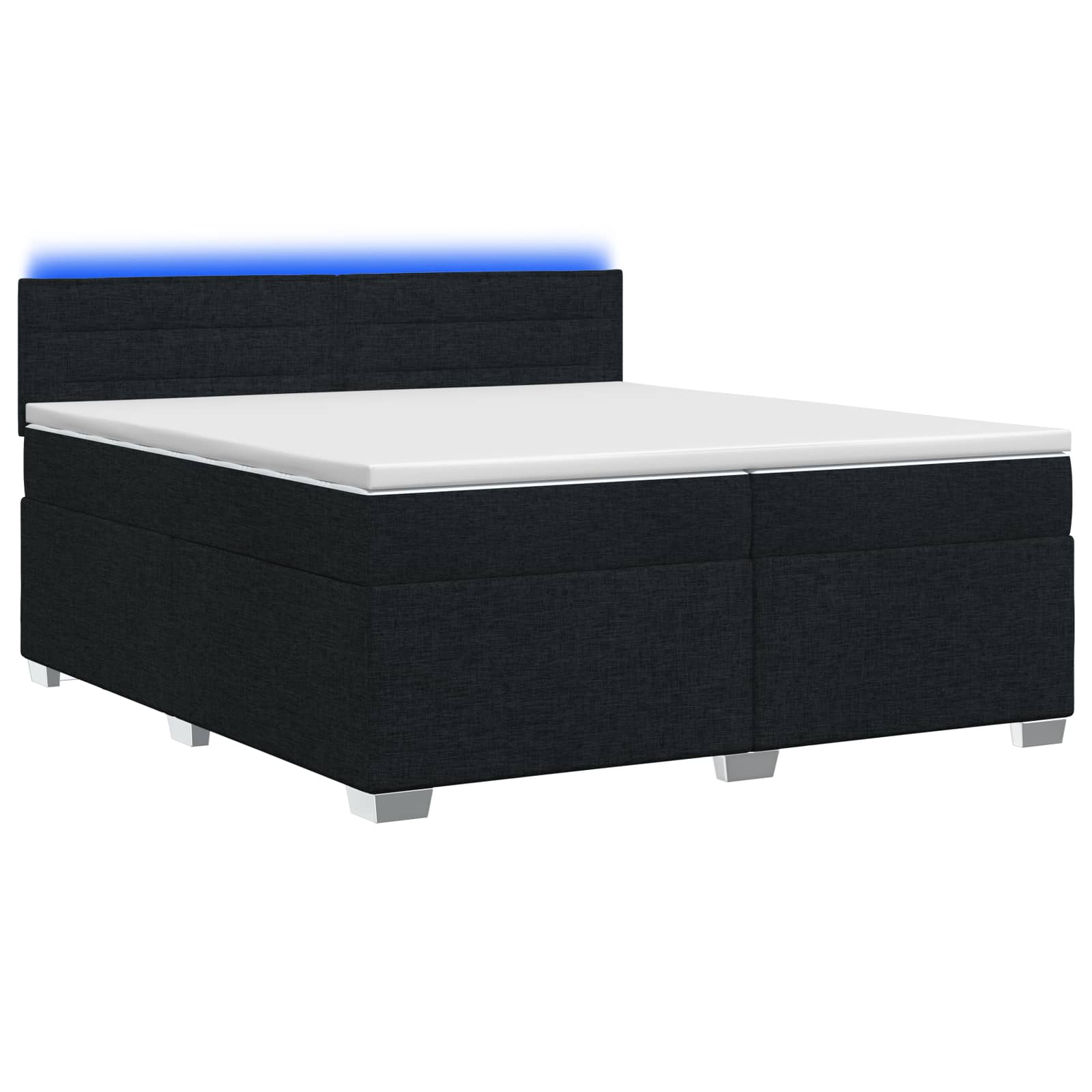 Boxspring Bed met Matras en LED Zwart 200 x 200 cm Stof