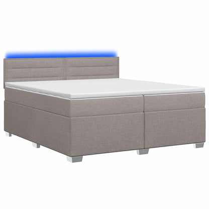 Boxspring Bed met Matras en LED Taupe 200 x 200 cm Stof