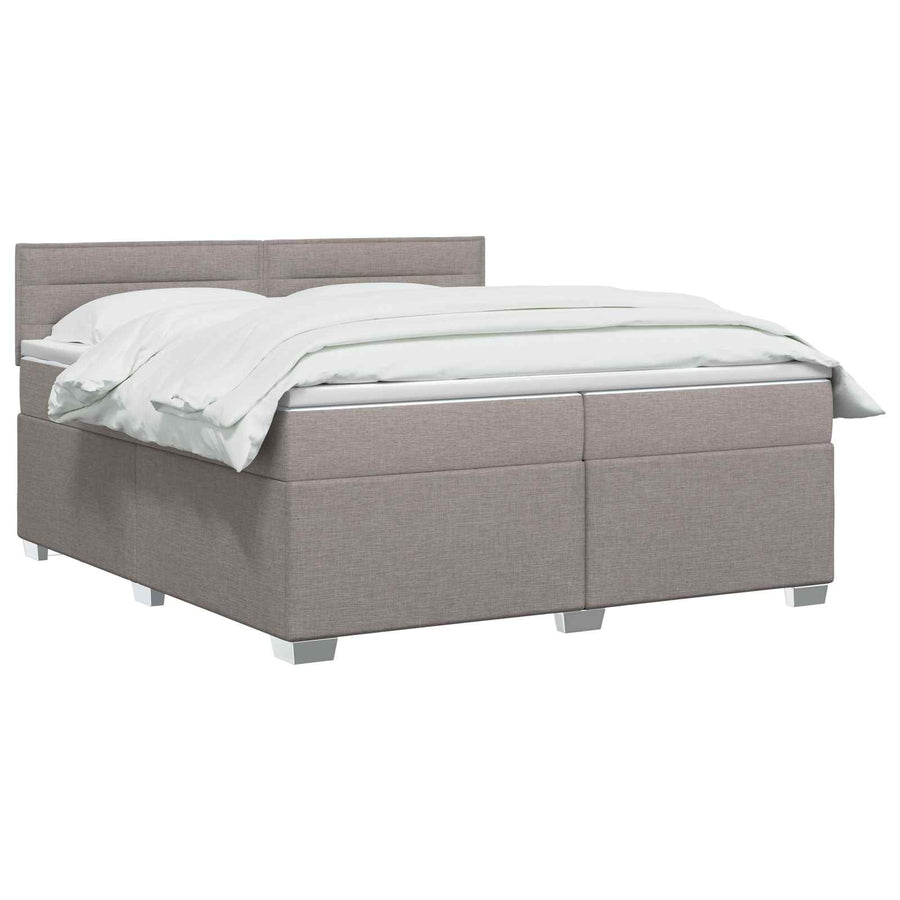 Boxspring Bed met Matras en LED Taupe 200 x 200 cm Stof