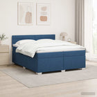 Boxspring bed 200x200 cm blauw met matras en led