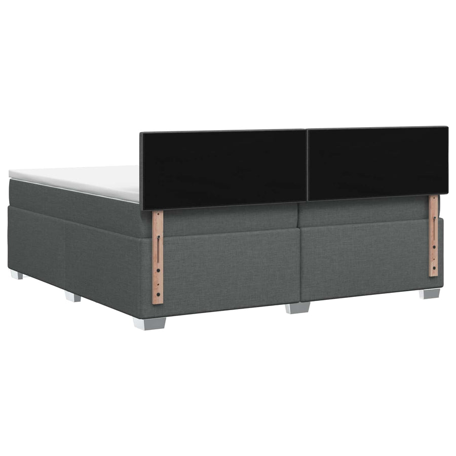 Boxspring Bed met Matras en LED Donkergrijs 200 x 200 cm Stof