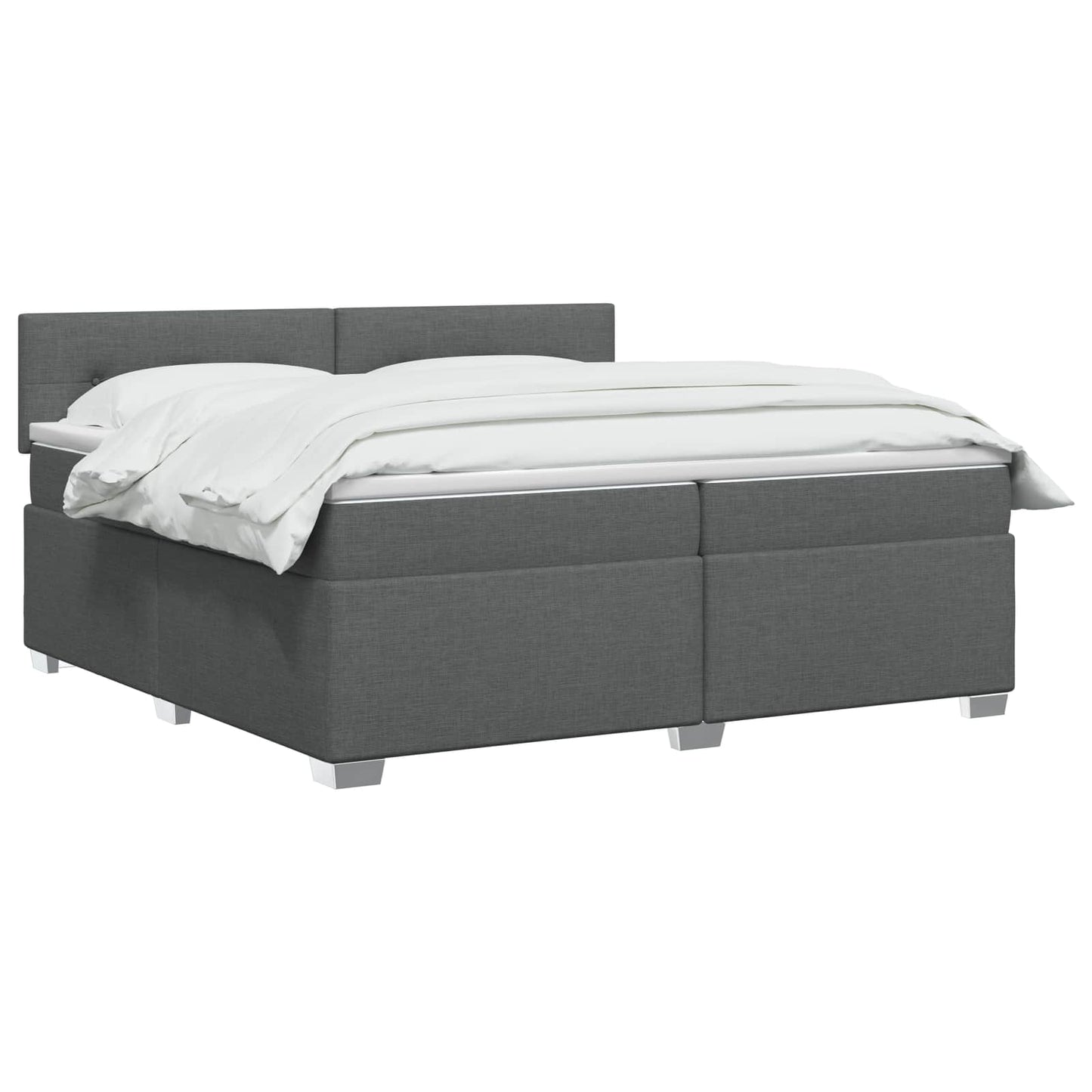Boxspring Bed met Matras en LED Donkergrijs 200 x 200 cm Stof