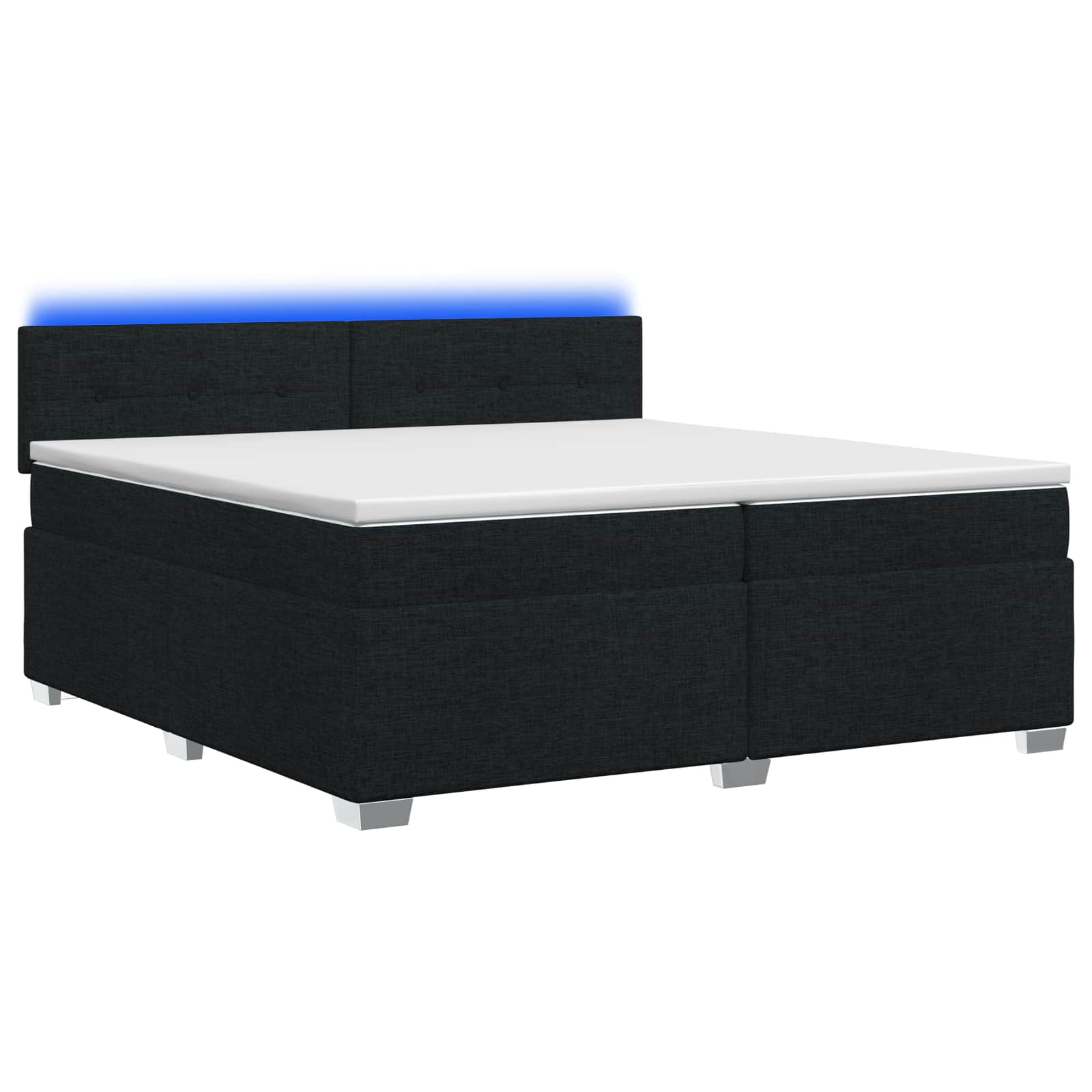 Boxspring Bed met Matras en LED Zwart 200 x 200 cm Stof