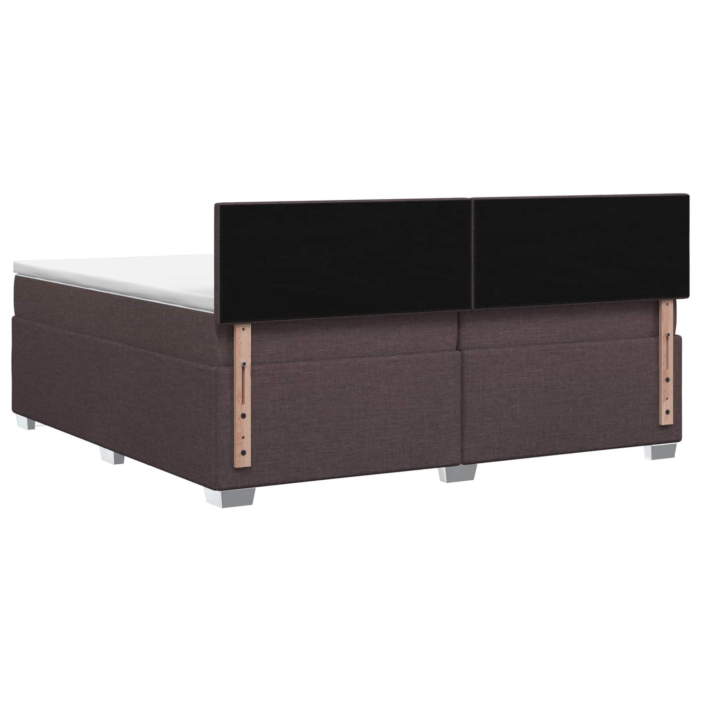 Boxspring Bed met Matras en LED Donkerbruin 200 x 200 cm Stof