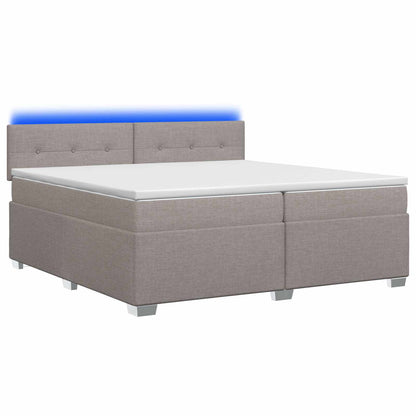Boxspring Bed met Matras en LED Taupe 200 x 200 cm Stof