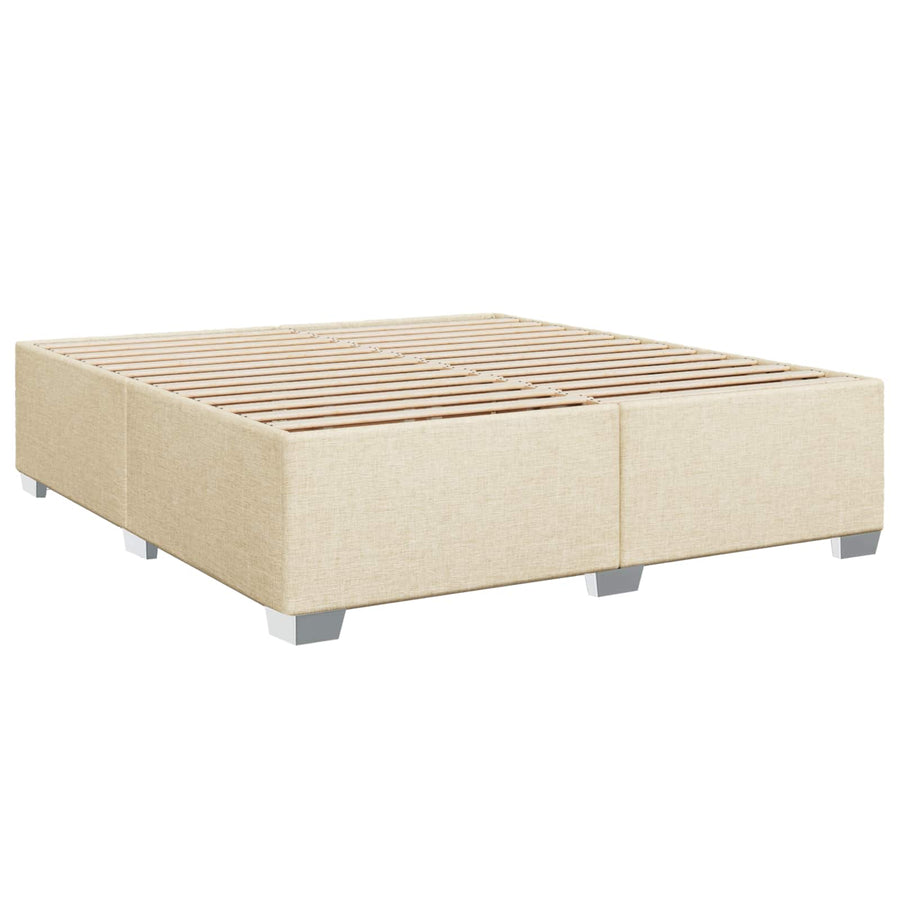 Boxspring Bed met Matras en LED Crèmekleurig 200 x 200 cm Stof