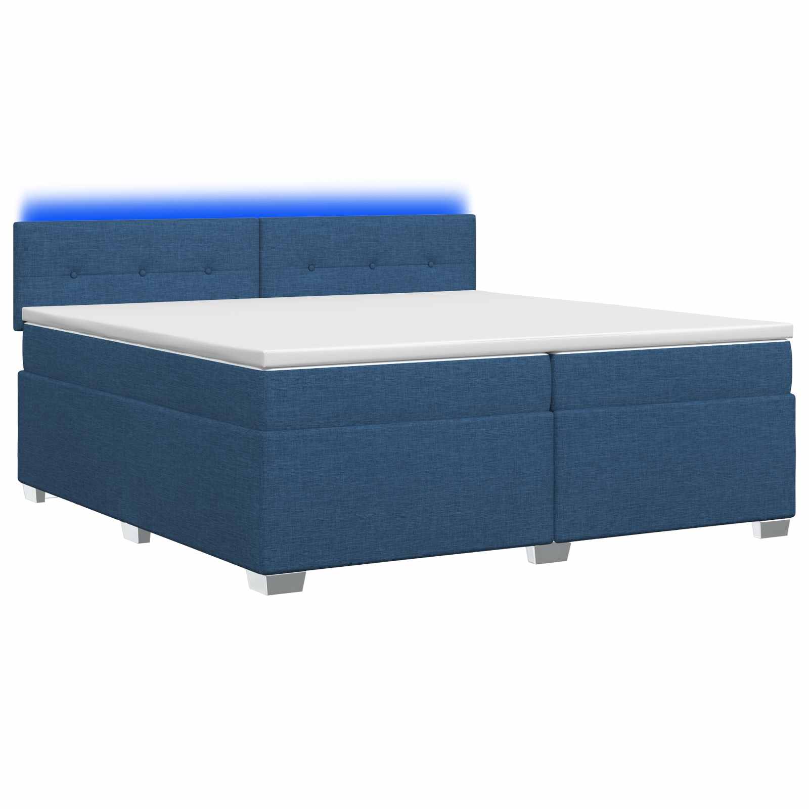 Boxspring Bed met Matras en LED Blauw 200 x 200 cm Stof